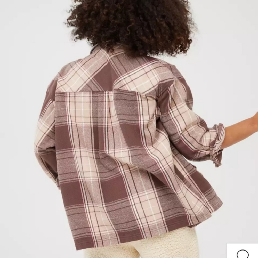 Aerie Offline Flannel Button Down Shacket - Like New - Picture 2 of 11